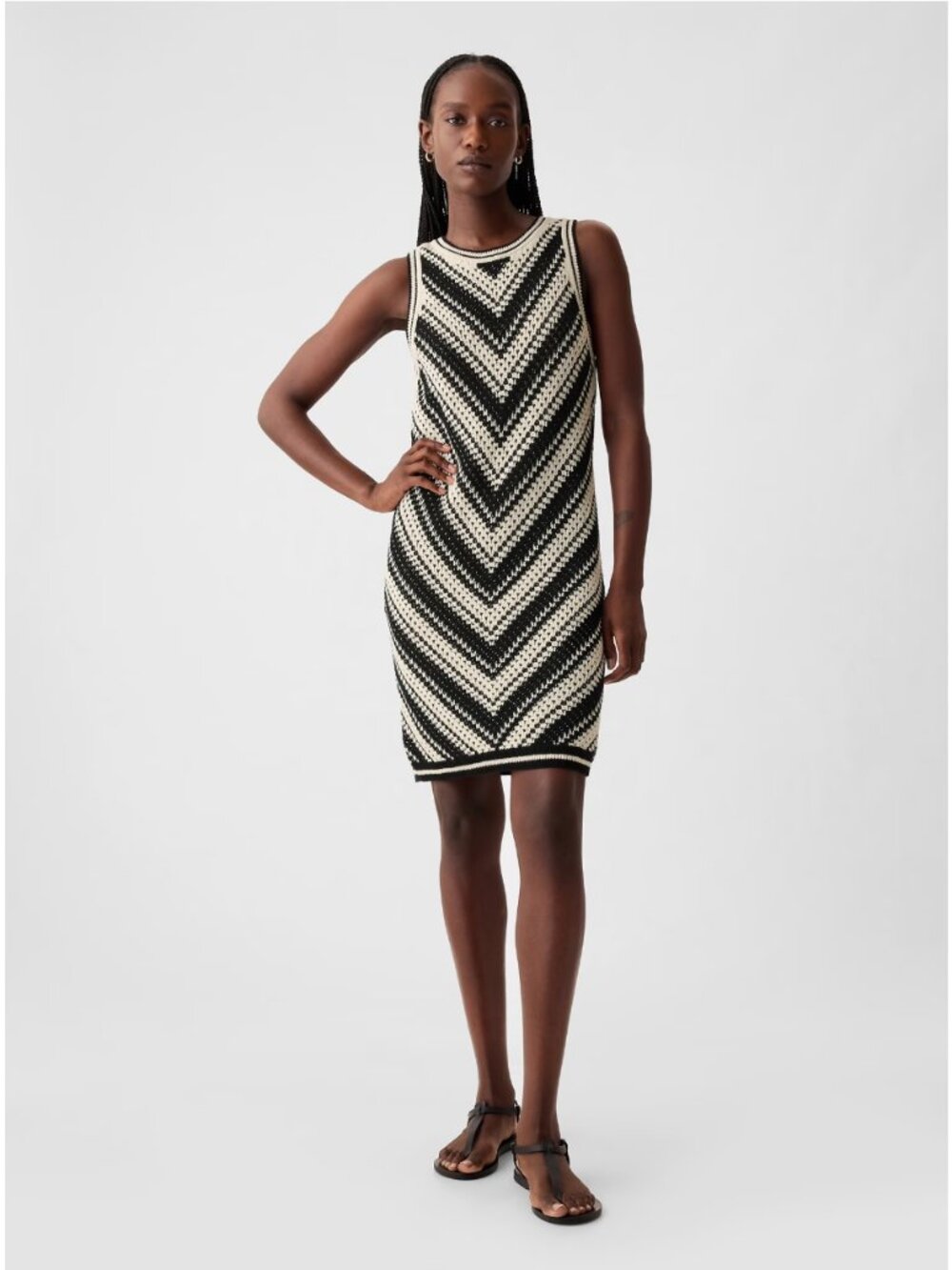 Gap Sleeveless Knit Crochet Mini Dress